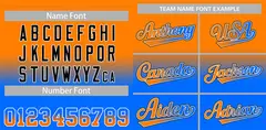 Orange Powder Blue Gradient Fashion Baseball Jersey 3