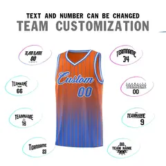 Orange Powder Blue Gradient Stripe Fashion Basketball Jersey 4