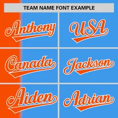 Orange Powder Blue Gradient Stripe Two-Button Softball Jersey 3