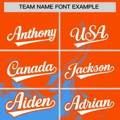 Orange Powder Blue Ink Pattern Authentic Baseball Jersey 3