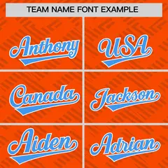 Orange Powder Blue L Pattern Raglan Full-Snap Varsity Letterman Jacket 3
