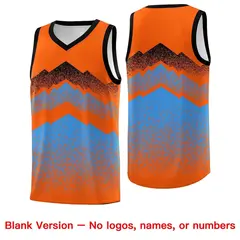 Orange Powder Blue Mountain Fade Gradient Basketball Jersey 6