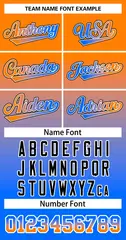 Orange Powder Blue Orange-White Gradient Two-Button Softball Jersey 3