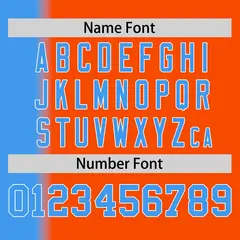 Orange Powder Blue Pinstripe Gradient Baseball Jersey 4