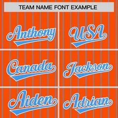 Orange Powder Blue Pinstripe Raglan Varsity Letterman Baseball Jacket 3