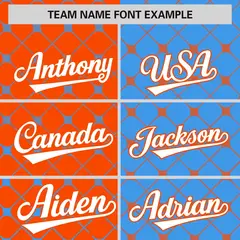 Orange Powder Blue Plaid Split Authentic Baseball Jersey 3