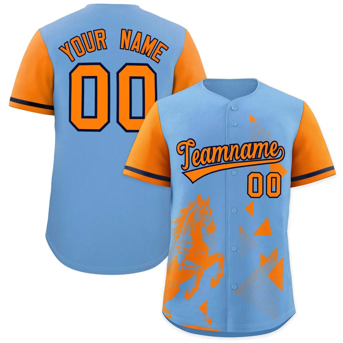 Orange Powder Blue Raptor Series Raglan Baseball Jersey