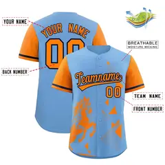 Orange Powder Blue Raptor Series Raglan Baseball Jersey 2