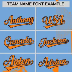 Orange Powder Blue Raptor Series Raglan Baseball Jersey 4