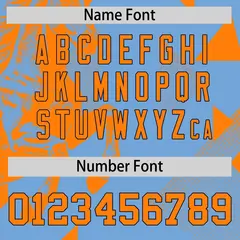 Orange Powder Blue Raptor Series Raglan Baseball Jersey 5