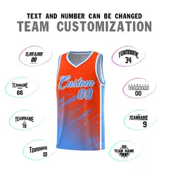 Orange Powder Blue Splash Basketball Uniforms for School 4