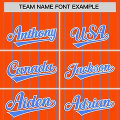 Orange Powder Blue Stripe Raglan Baseball Jersey 3