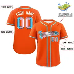Orange Powder Blue Transgender Pride Month Baseball Jersey 2
