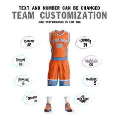 Orange Powder Blue White Graffiti Lightning Basketball Jersey 4