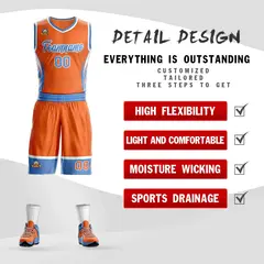 Orange Powder Blue White Graffiti Lightning Basketball Jersey 2