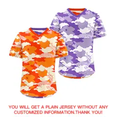Orange Purple Camo Reversible Pullover Baseball Jersey 9