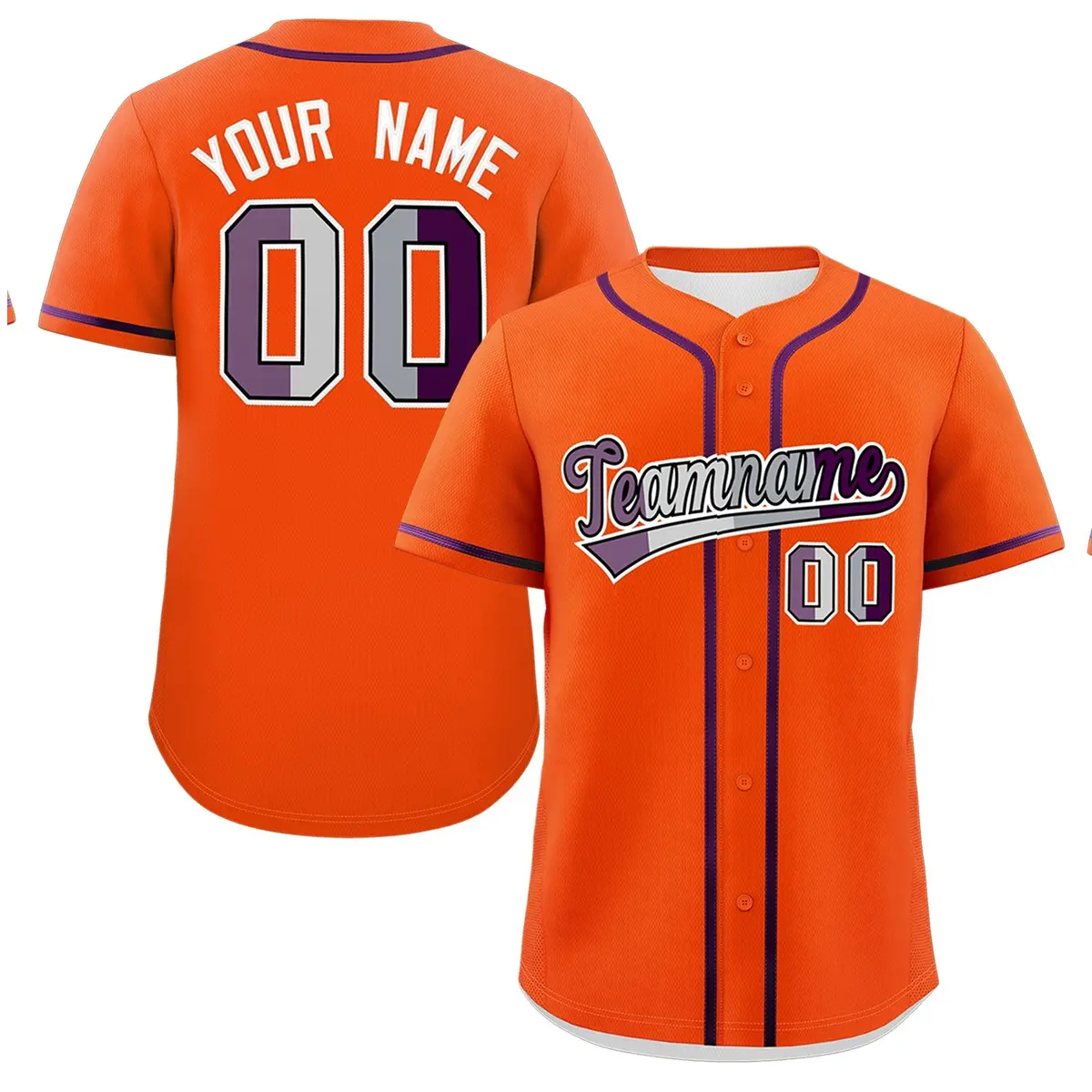Orange Purple Classic Pride Month Genderless Baseball Jersey