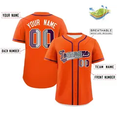 Orange Purple Classic Pride Month Genderless Baseball Jersey 2