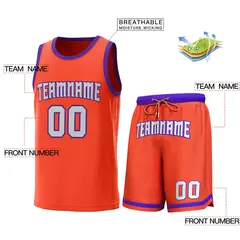 Orange Purple Classic Sets Basketball Jersey 2