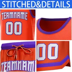Orange Purple Classic Sets Basketball Jersey 6