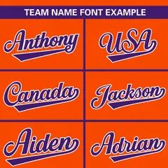 Orange Purple Color Block Raglan Sleeves Baseball Jersey 3