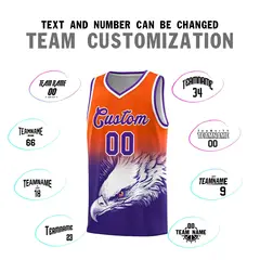 Orange Purple Eagle Graffiti Pattern Basketball Jersey 2