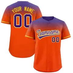 Orange Purple Gradient Authentic Baseball Jersey 1