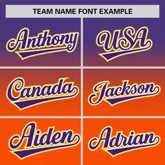 Orange Purple Gradient Authentic Baseball Jersey 3