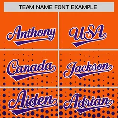 Orange Purple Gradient Polka Dot Full-Snap Letterman Baseball Jacket 3
