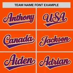 Orange Purple Half Stripe Authentic Baseball Jersey 3