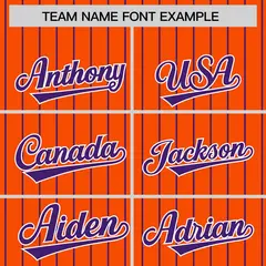 Orange Purple Pinstripe Raglan Varsity Letterman Baseball Jacket 3