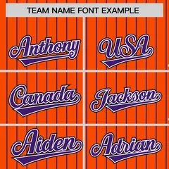 Orange Purple Pinstripe Raglan Varsity Letterman Baseball Jacket 3