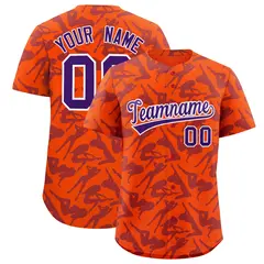 Orange Purple Playboy Graffiti Pattern Baseball Jersey