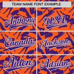 Orange Purple Playboy Graffiti Pattern Baseball Jersey 3