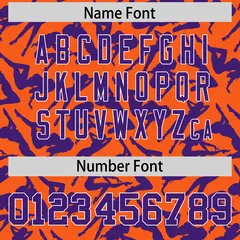 Orange Purple Playboy Graffiti Pattern Baseball Jersey 4