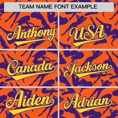 Orange Purple Playboy Graffiti Pattern Baseball Jersey 3