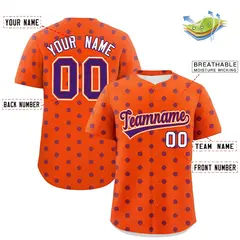 Orange Purple Polka Dot Graffiti Authentic Baseball Jersey 2