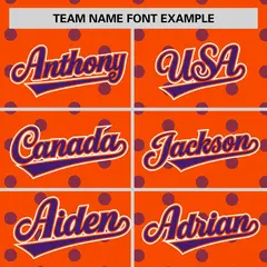 Orange Purple Polka Dot Graffiti Authentic Baseball Jersey 3