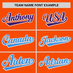 Orange Purple-Powder Blue Gradient Side Baseball Jersey 3