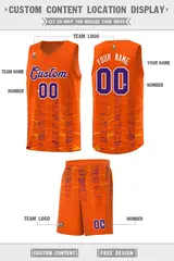 Orange Purple Scratches Pattern Sports Basketball Jersey 2
