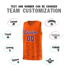 Orange Purple Scratches Pattern Sports Basketball Jersey 3