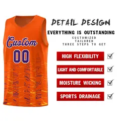 Orange Purple Scratches Pattern Sports Basketball Jersey 4