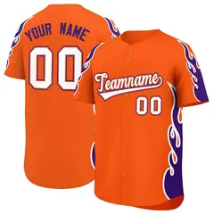Orange Purple Side Flame Outline Basketball Jersey 1