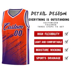 Orange Purple Splash Basketball Uniforms for Practice 2