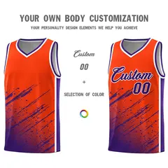 Orange Purple Splash Basketball Uniforms for Practice 3