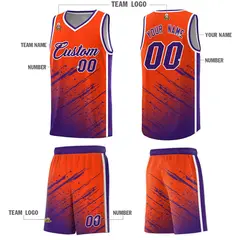 Orange Purple Splash Basketball Uniforms for Practice 5