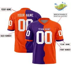 Orange Purple Split Fashion Mesh Authentic Football Jersey 2