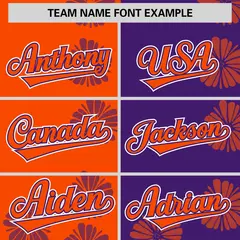 Orange Purple Split Flower Graffiti Baseball Jersey 3
