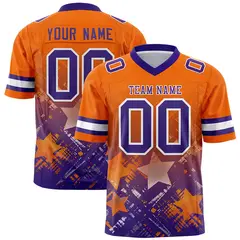 Orange Purple Star Gradient Flag Football Jersey 1