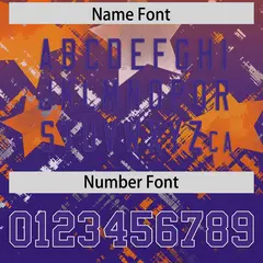 Orange Purple Star Gradient Flag Football Jersey 4
